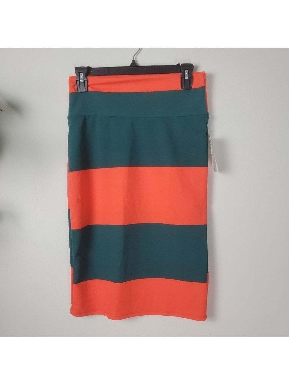 Lularoe Cassie Pencil Skirt Orange Green Small